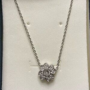 Brosway Italia Flower Pendant Necklace with Crystals Stainless Steel in Box